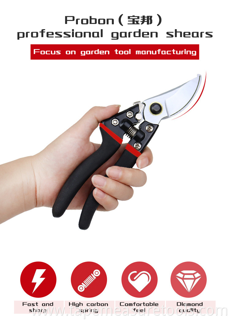 Professional garden tools SK5 blade black handle Pruning Shear Branch Shears pruning scissors trimming scissors